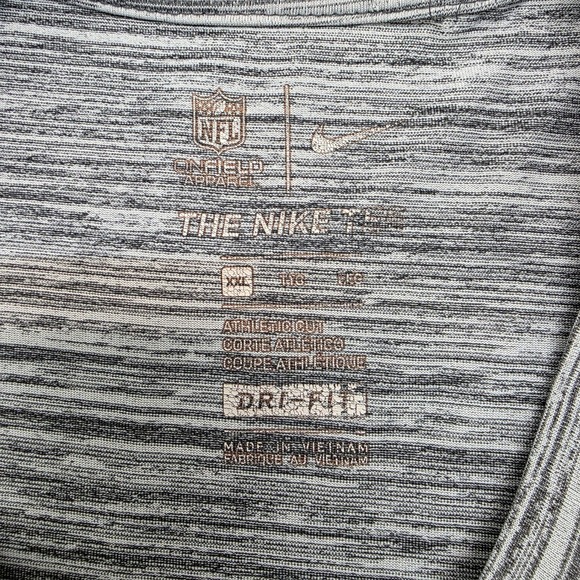 Nike Las Vegas Raiders NFL Dri-FIT Athletic Cut T-Shirt Men's XXL Heathered Gray - Picture 4 of 14